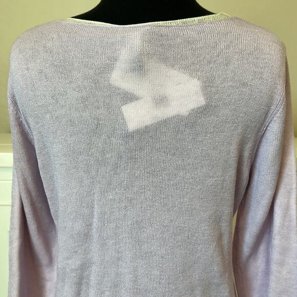 Eileen Fisher Double Layer Viscose Wool Web Hydra Scoop Neck Layered Top Size PM - Picture 6 of 14